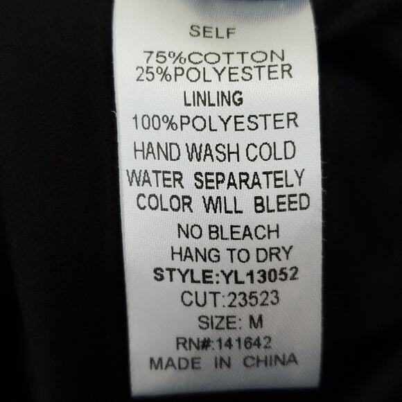 Ya Los Angeles Strapless Black & White Mini Dress Pockets Pleated Medium - Picture 8 of 8